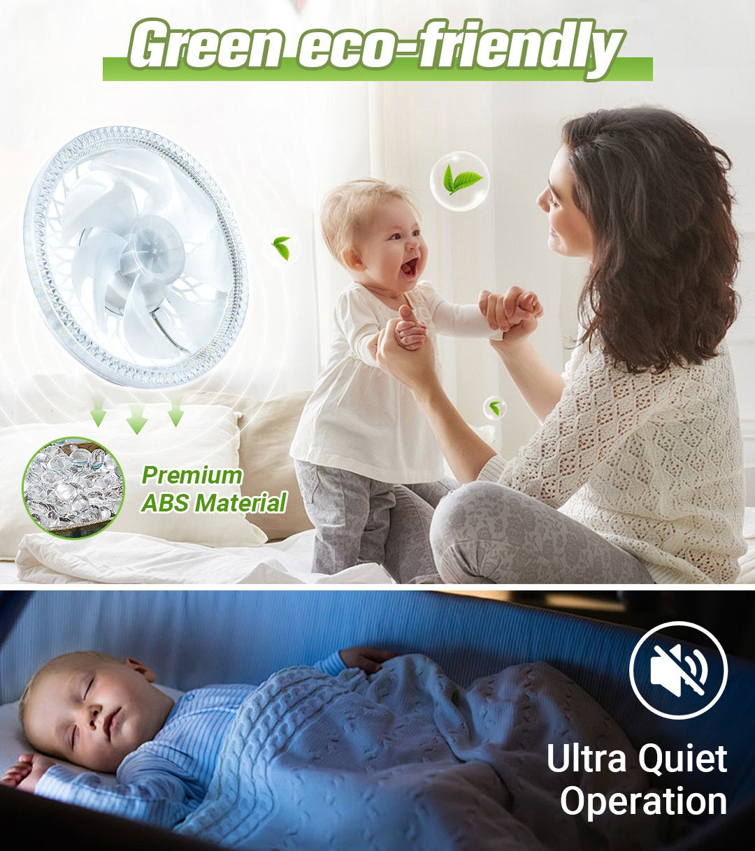 💥 2-in-1 Mute Adjustable Fan Light with Remote Control