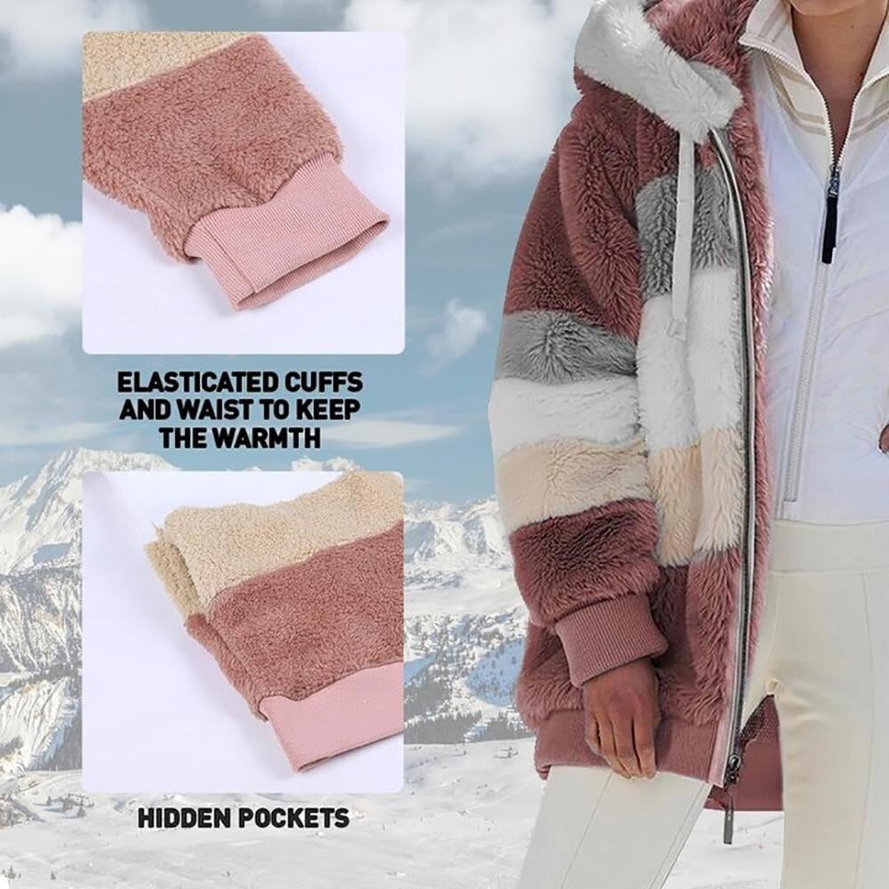 🔥HOT SELL-🐑RCONTRASTING PLUSH COAT🎁SPECIAL OFFER