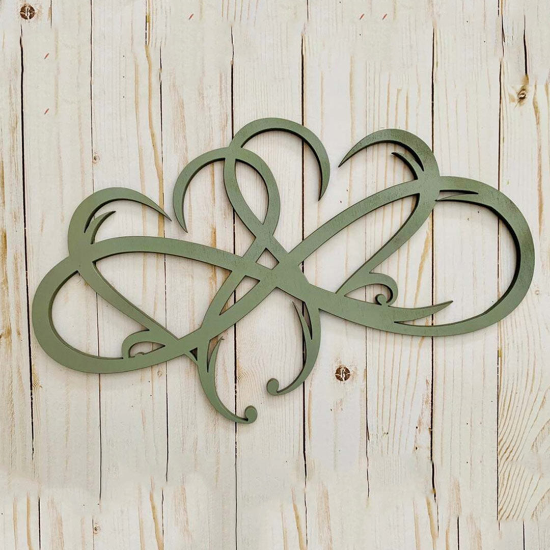 Double Infinity Heart Metal Home Decor