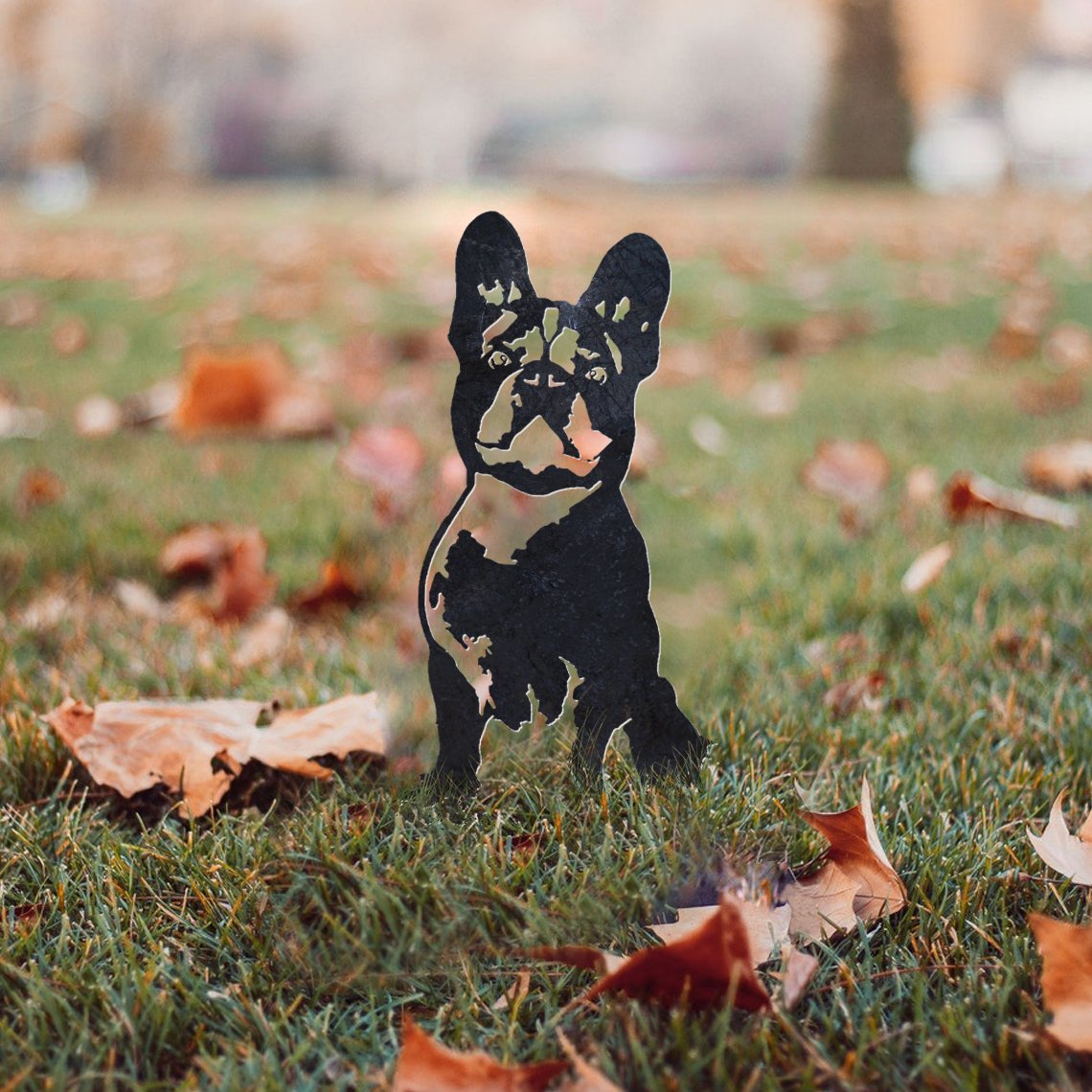 French Bulldog Metal Silhouette