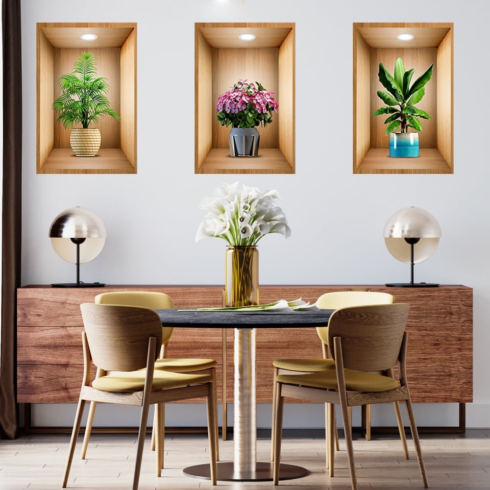 🔥3D Flowers Vase Wall Sticker
